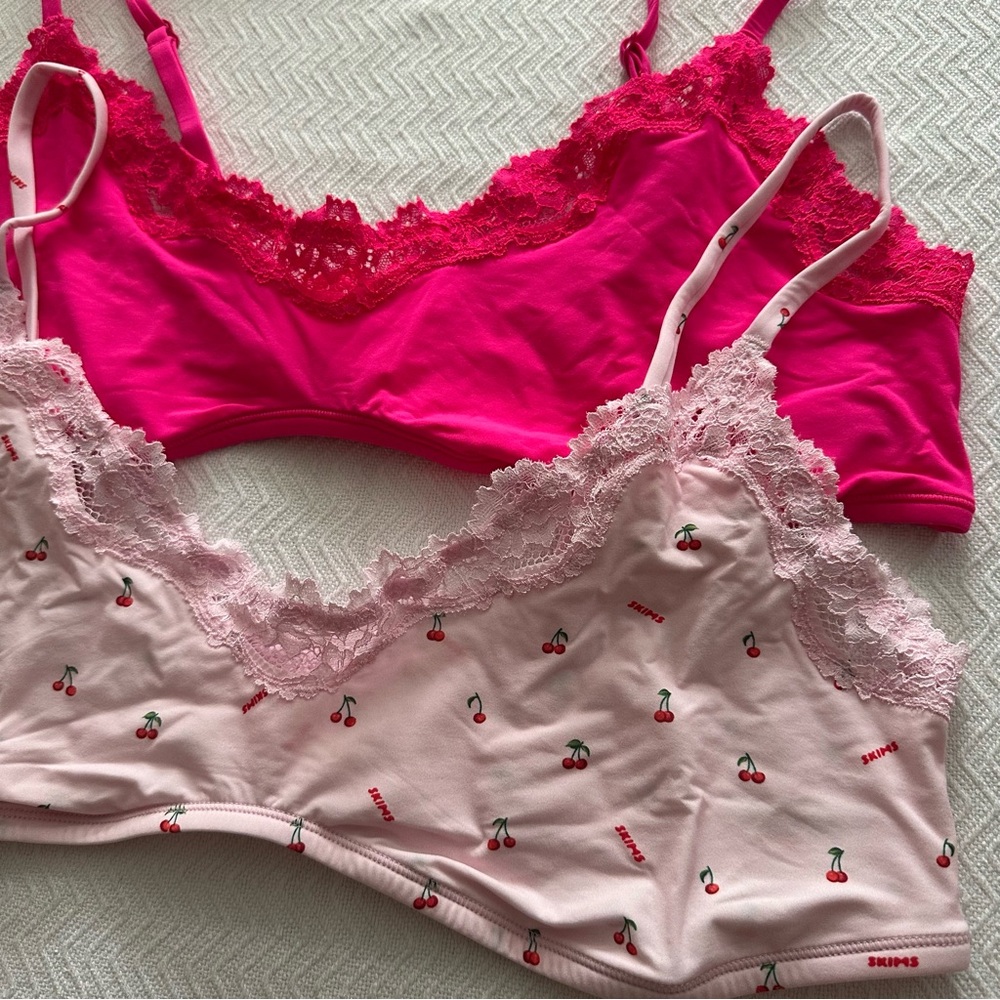 NEW! SKIMS Fits Everybody Lace Scoop Bralette 2-Pack, Size 3X Intimates Lingerie - Picture 5 of 10